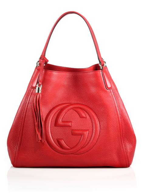 gucci purse red black and tan|Gucci soho shoulder bag large.